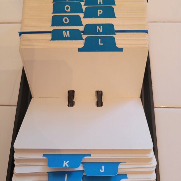 Rolodex Black Plastic Covered Card File Organizer Alphabet Dividers 24C 90s Y2K - Picture 3 of 5